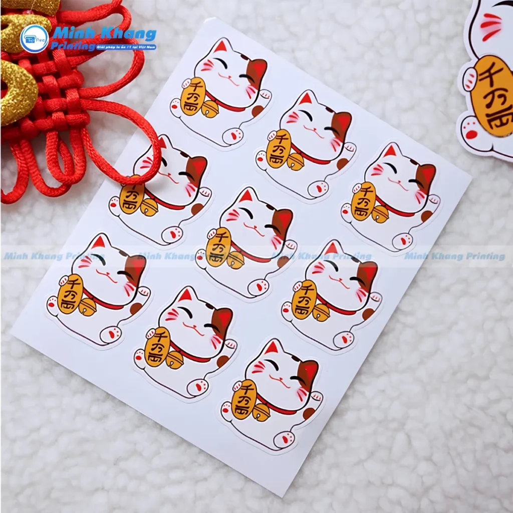 Mẫu sticker mèo thần tài may mắn cho dịp tết nguyên đán