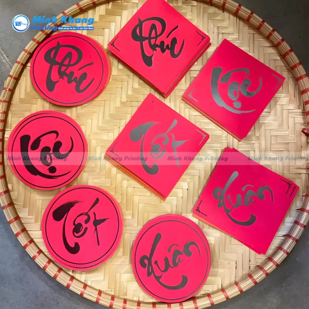 Mẫu sticker chữ Tết - Phúc - Lộc - Thọ phong thủy 