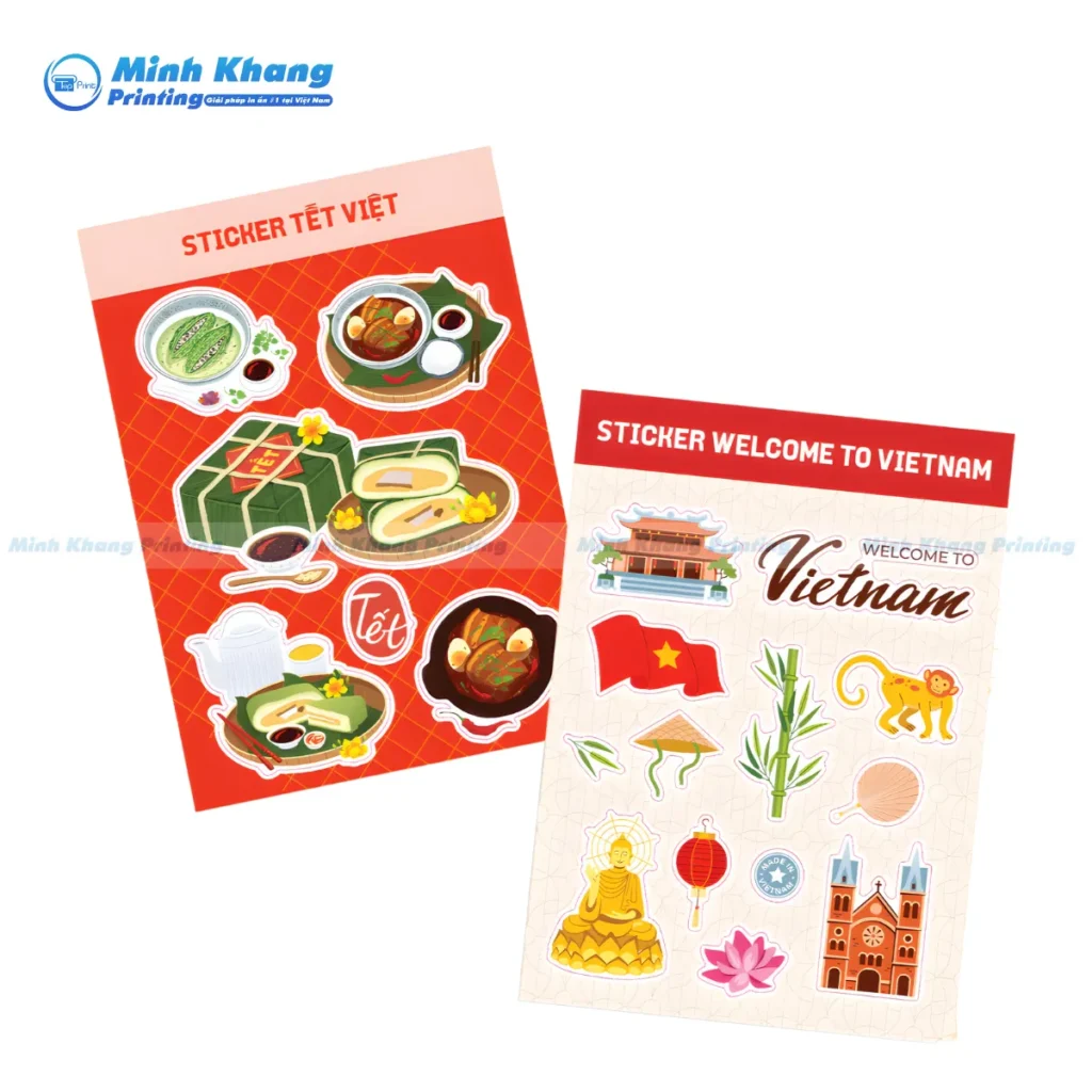 Mẫu nhãn dán tết bánh trưng, thịt kho kích thước 4x4 cm