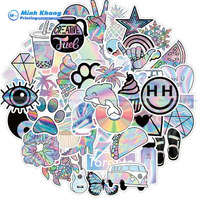 Mẫu Sticker Màu Hologram Sáng Tạo & Độc Đáo 