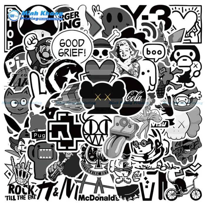 Mẫu Sticker Hoạt Hình Đẹp, In Chất Liệu Decal Giấy Couche
