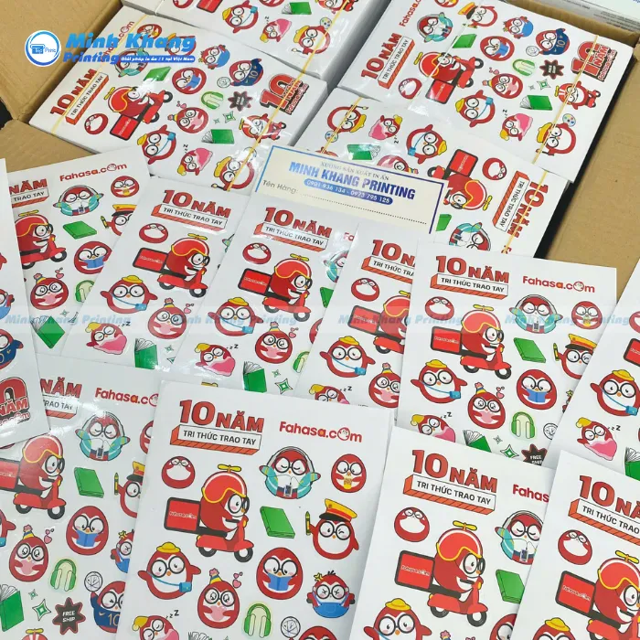 Sticker Fahasa Được In Bởi Xưởng In Sticker Giá Rẻ HCM In Minh Khang