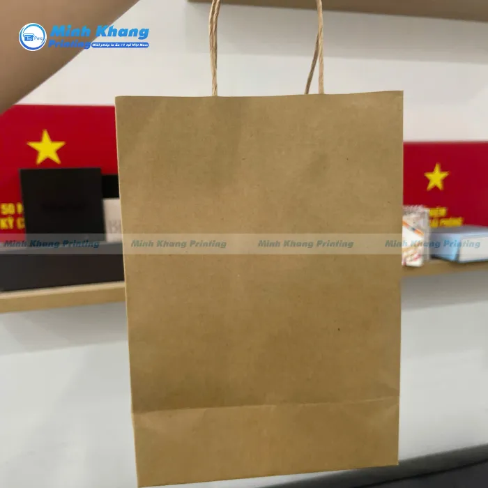 Mẫu túi giấy kraft nâu trơn đơn giản 