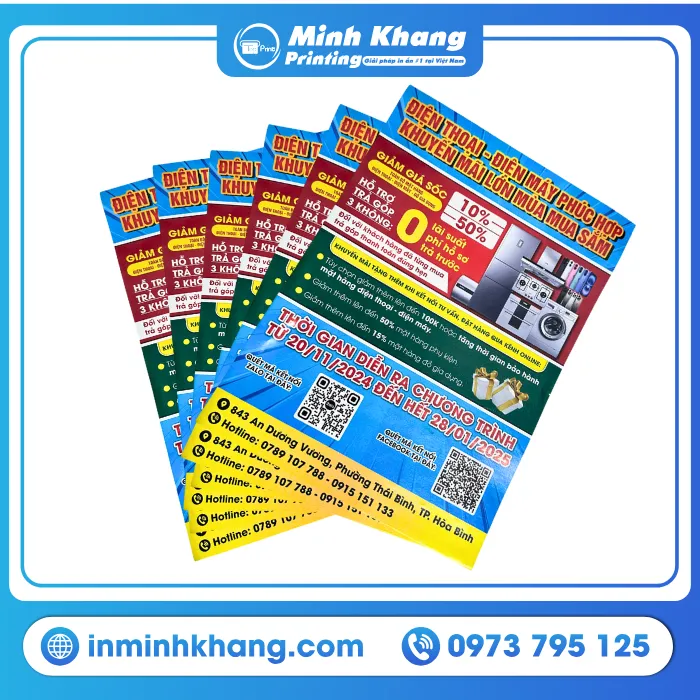 Mẫu tờ rơi quảng cáo chương trình khuyến mãi điện thoại - điện máy