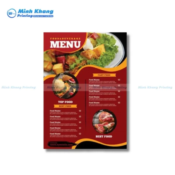 Tờ Rơi Menu