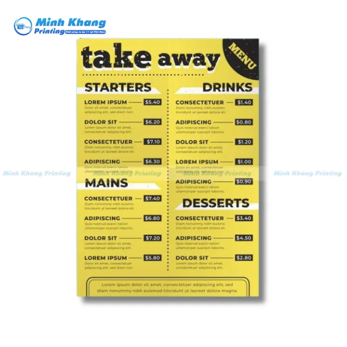 Tờ Rơi Menu