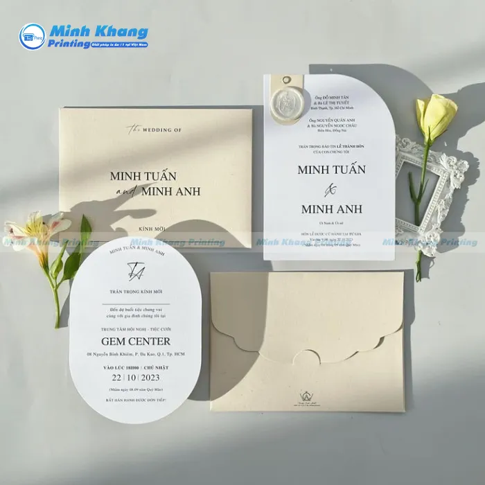 Mẫu Thiệp Cưới Sang Trọng & Thanh Lịch Được Bằng Chất Liệu Giấy Ivory