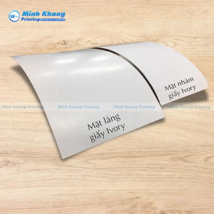 phân loại giấy ivory bóng và giấy ivory nhám