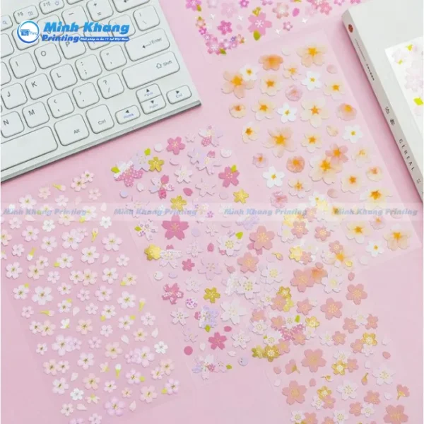 Mẫu Sticker Trong Hoa Nhí Xinh Xắn & Đáng Yêu