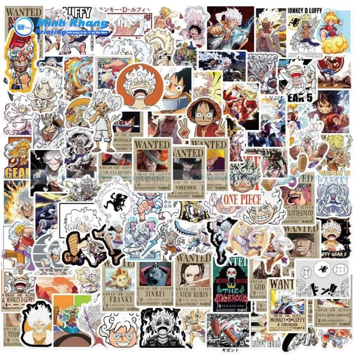 Quy cách in sticker luffy gear 5