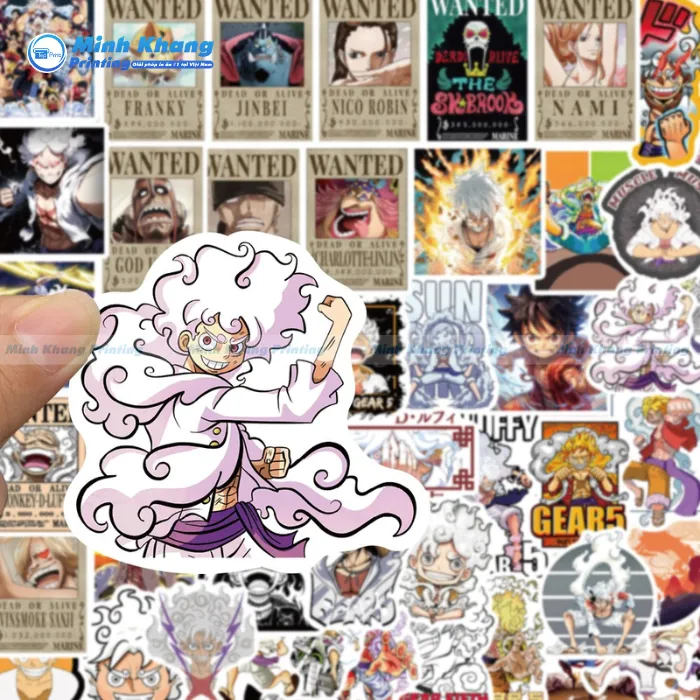 Mẫu Sticker Luffy Gear 5 Tiền Truy Nã