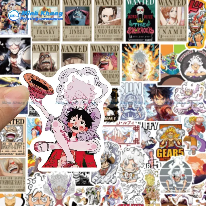 Mẫu Sticker Luffy Gear 5 Tinh Nghịch & Dễ Thương