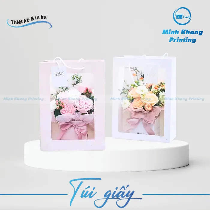 túi giấy mặt kính