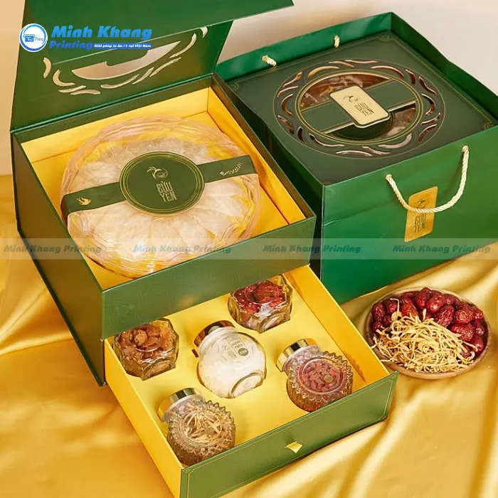 Mẫu Hộp Giấy Đựng Yến Xào Cao Cấp Phù Hợp Quà Tặng & Trưng Bày