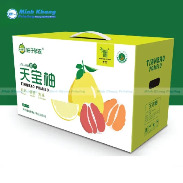 Mẫu Hộp Giấy Đựng Trái Cây Sử Dụng Màu Sắc Nổi Bất & Hình Ảnh Bắt Mắt