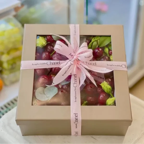 Mẫu Hộp Giấy Đựng Trái Cây Có Cửa Sổ Trong Suốt Phù Hợp Làm Quà Tặng