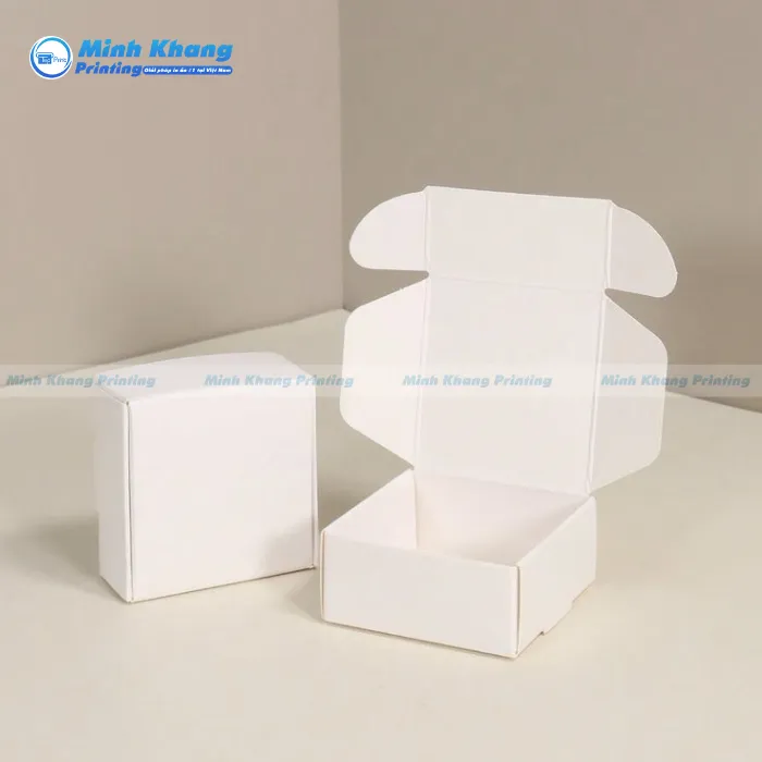 Mẫu Hộp Giấy Kraft Trắng Nắp Gài Giá Rẻ