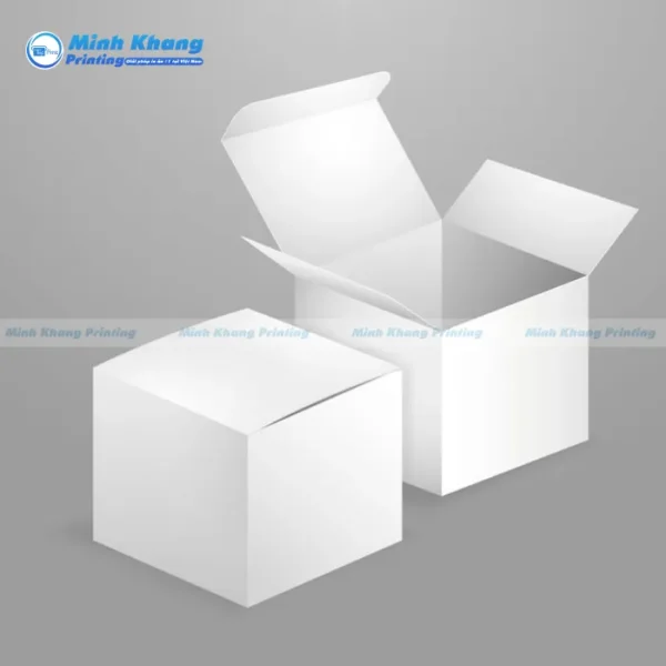 Mẫu Hộp Giấy Trắng VuôngThân Thiện & Dễ Tái Chế