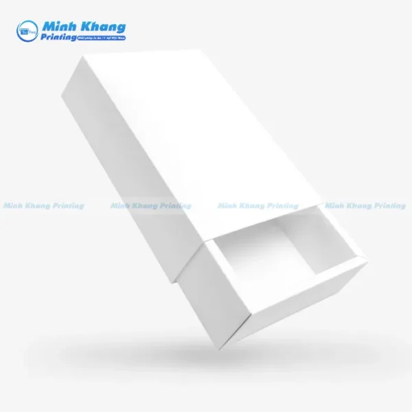 Mẫu Hộp Giấy Trắng Nắp Kéo Đựng Bánh, Kẹo & Trái Cây