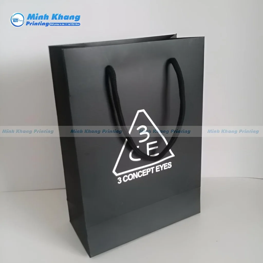 Mẫu Túi Giấy 3CE Đen Trắng Tối Giản