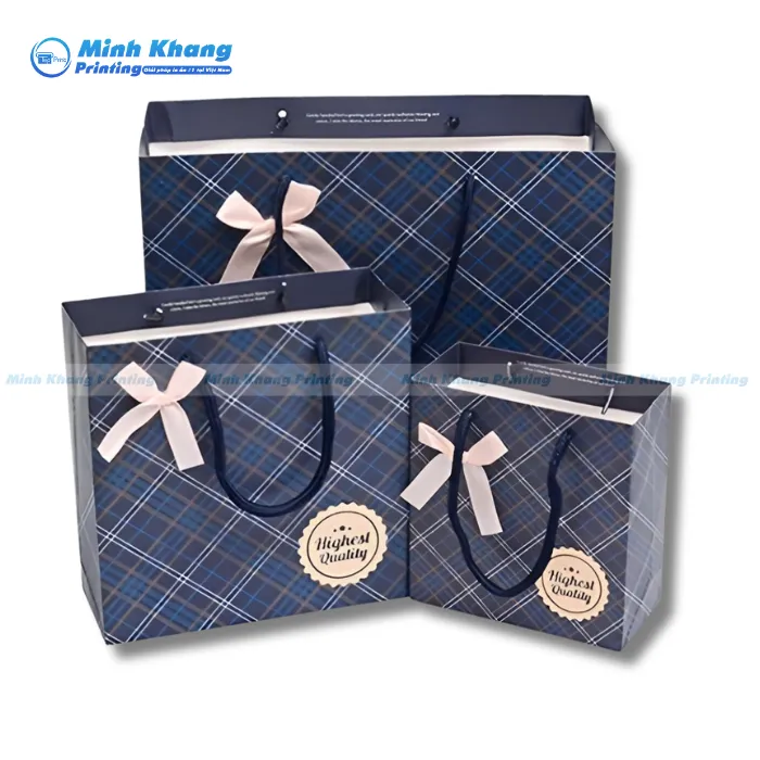 Mẫu Túi Giấy Kẻ Caro Cổ Điển & Quý Phái