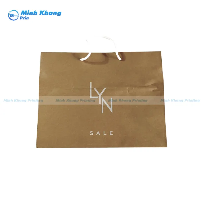 Mẫu Túi Giấy Kraft Nâu LYN In Flexo Đơn Sắc 