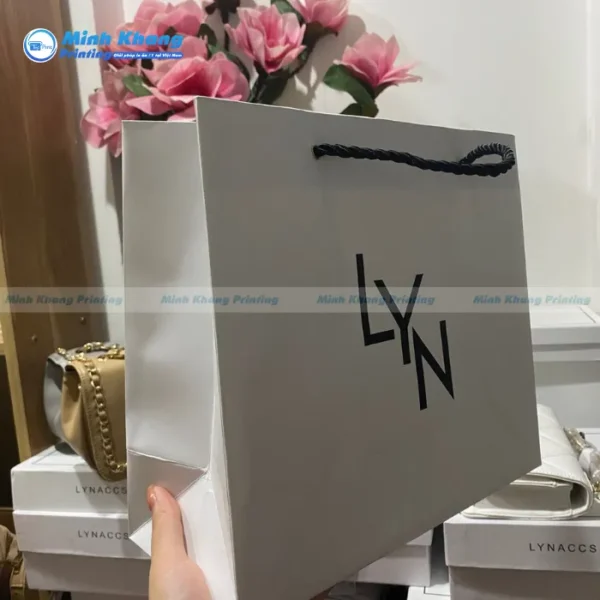 Mẫu Túi Giấy LYN Màu Xám Cao Cấp & Thời Trang