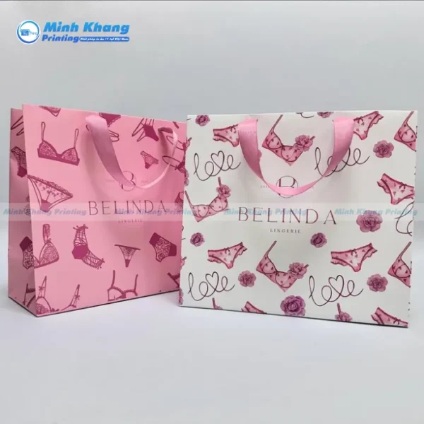 Mẫu Túi Giấy Quai Lụa Đựng Quần Áo Nội Y