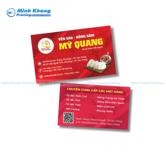 Mẫu Card Yến Sào Mỹ Quang In Offset Giá Rẻ & In Số Lượng Lớn