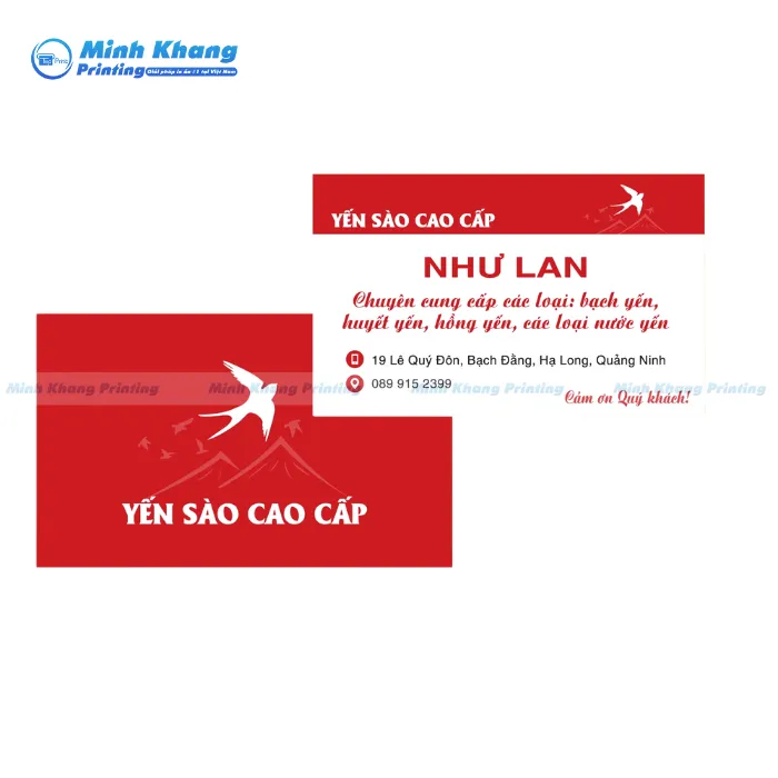 Mẫu Card Yến Sào Cao Cấp Như Lan Màu Trắng - Đỏ Đơn Giản
