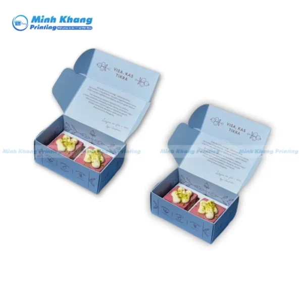 Mẫu Hộp Giấy 2 Ngăn Đựng Bánh Ngọt Tối Giản & Thân Thiện Với Môi Trường
