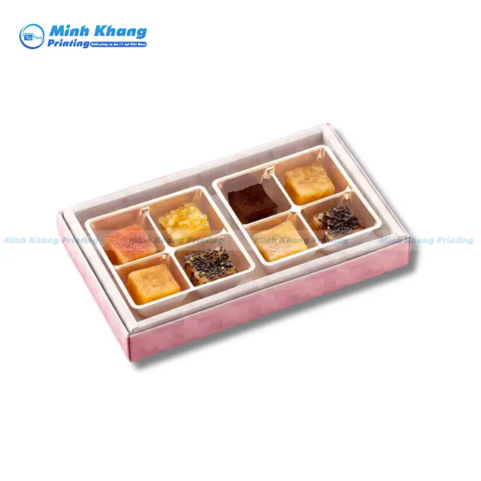 Mẫu Hộp Giấy 2 Ngăn Mứt, Bánh & Trà Thảo Mộc Cho Dịp Lễ
