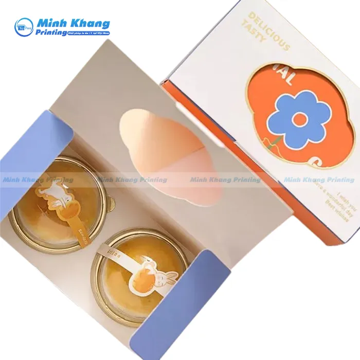 Mẫu Hộp Giấy 2 Ngăn Đựng Bánh Ngọt Đáng Yêu & Dễ Thương