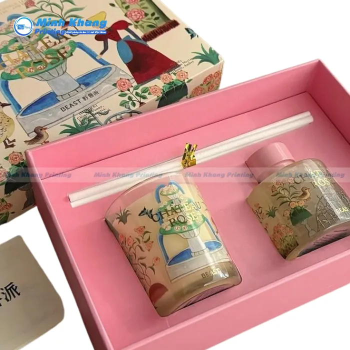Mẫu Hộp Giấy 2 Ngăn Tinh Dầu & Nến Thơm Chắc Chắn & Hiện Đại