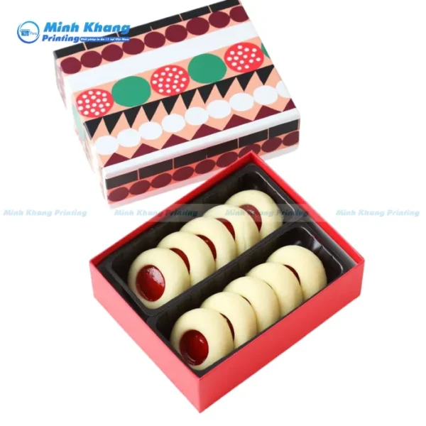 Mẫu Hộp Giấy 2 Ngăn Kẹo Handmade & Bánh Quy Dễ Thương & Ngọt Ngào