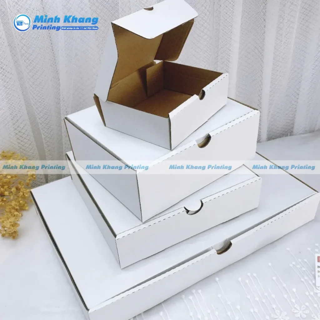 Mẫu Hộp Giấy Hình Chữ Nhật Kraft Nắp Gài Đựng Quần Áo