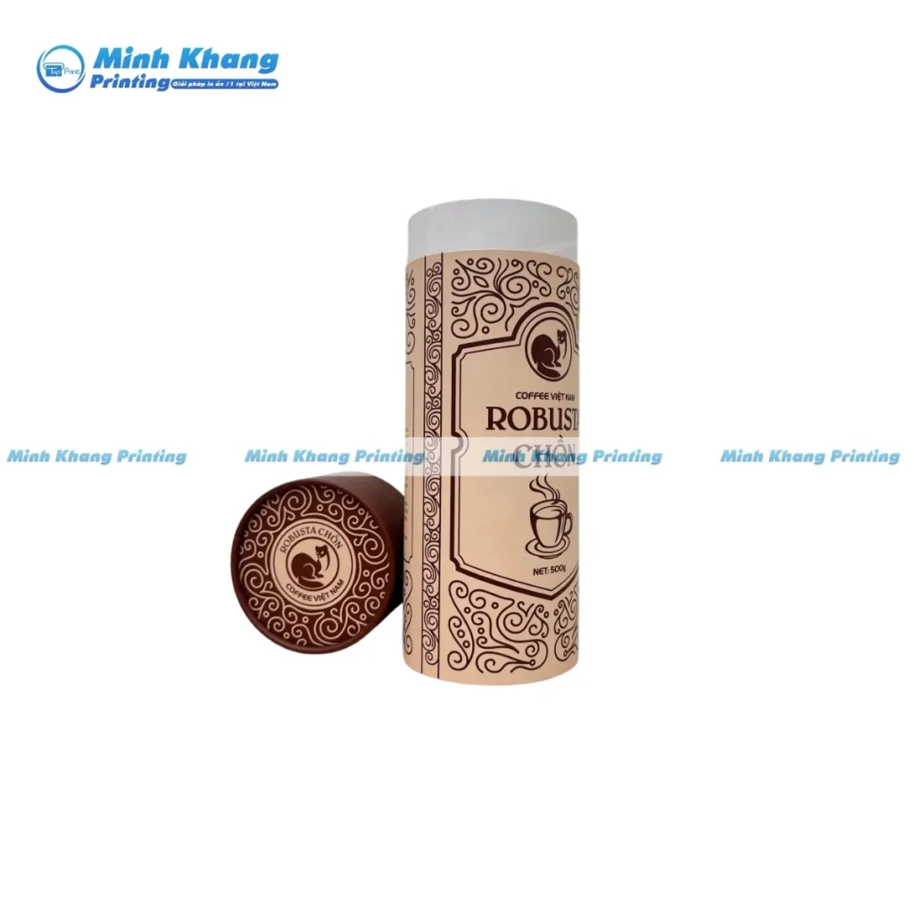 Mẫu hộp giấy tròn đẹp mắt cho sản phẩm trà và cà phê. 