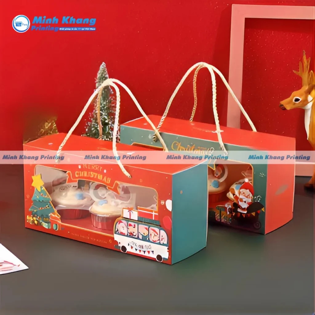 Mẫu Hộp giấy Noel kích thước lớn, đựng được nhiều món quà yêu thương