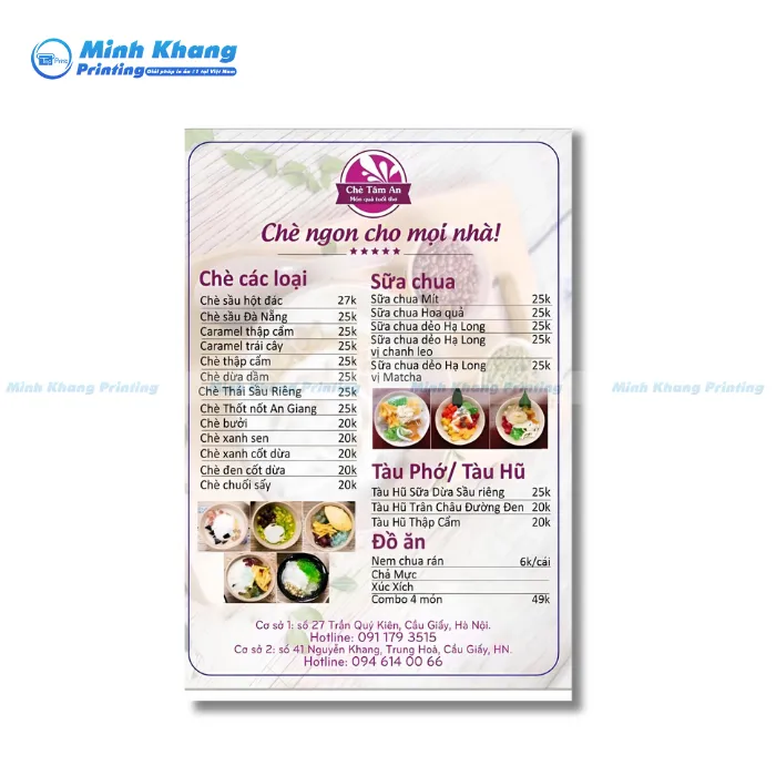 menu quan che 3