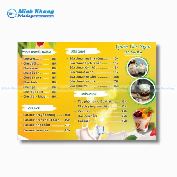 menu quan che 5