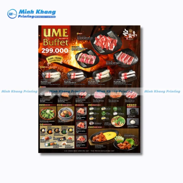 Mẫu menu quán nướng Hàn Quốc đẹp & bắt mắt