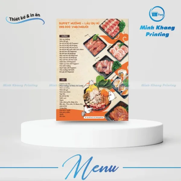 menu quán nướng