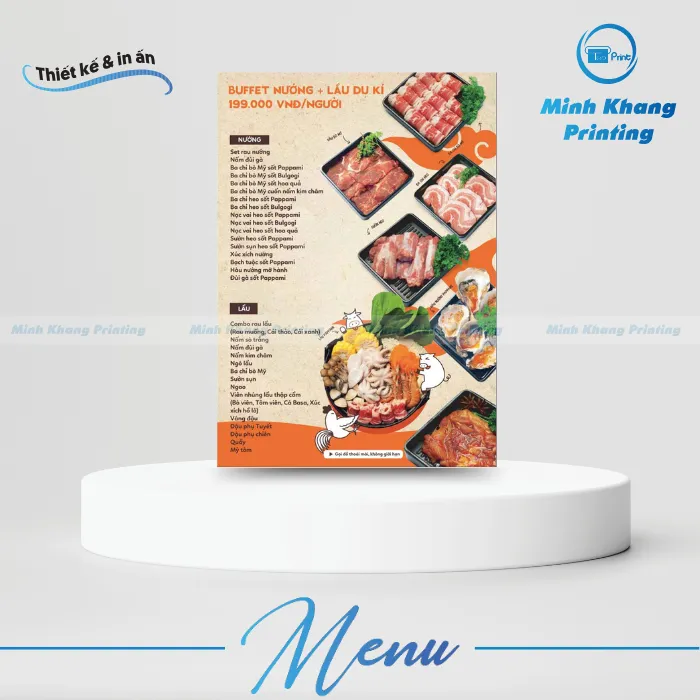 menu quán nướng