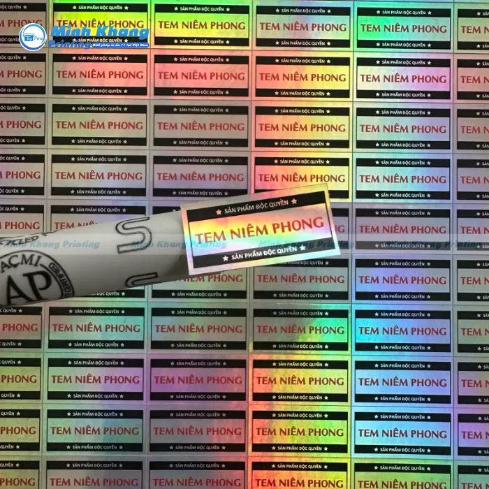 Mẫu tem nhãn dán thùng decal 7 màu chống thấm nước