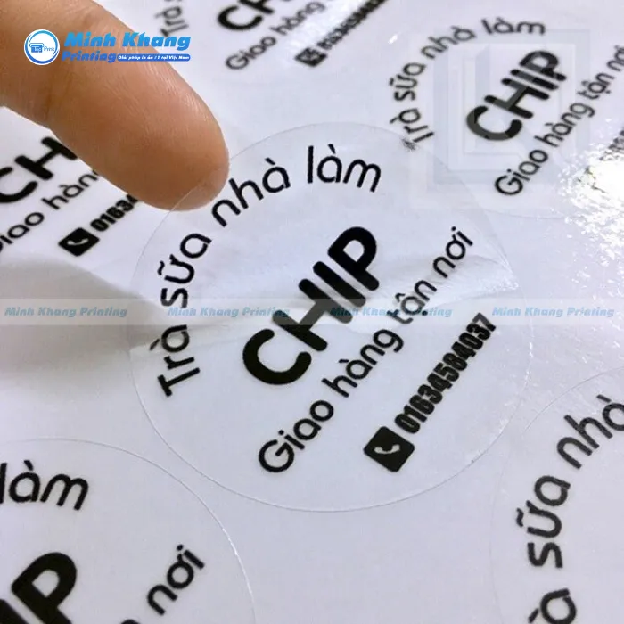 Mẫu Tem Trong Suốt Trà Sữa Nhà Làm Chip