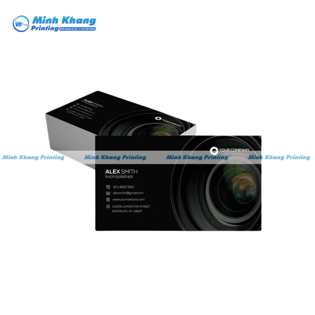 Mẫu card visit màu đen nhám dành cho nhiếp ảnh gia theo đuổi phong cách cinematic