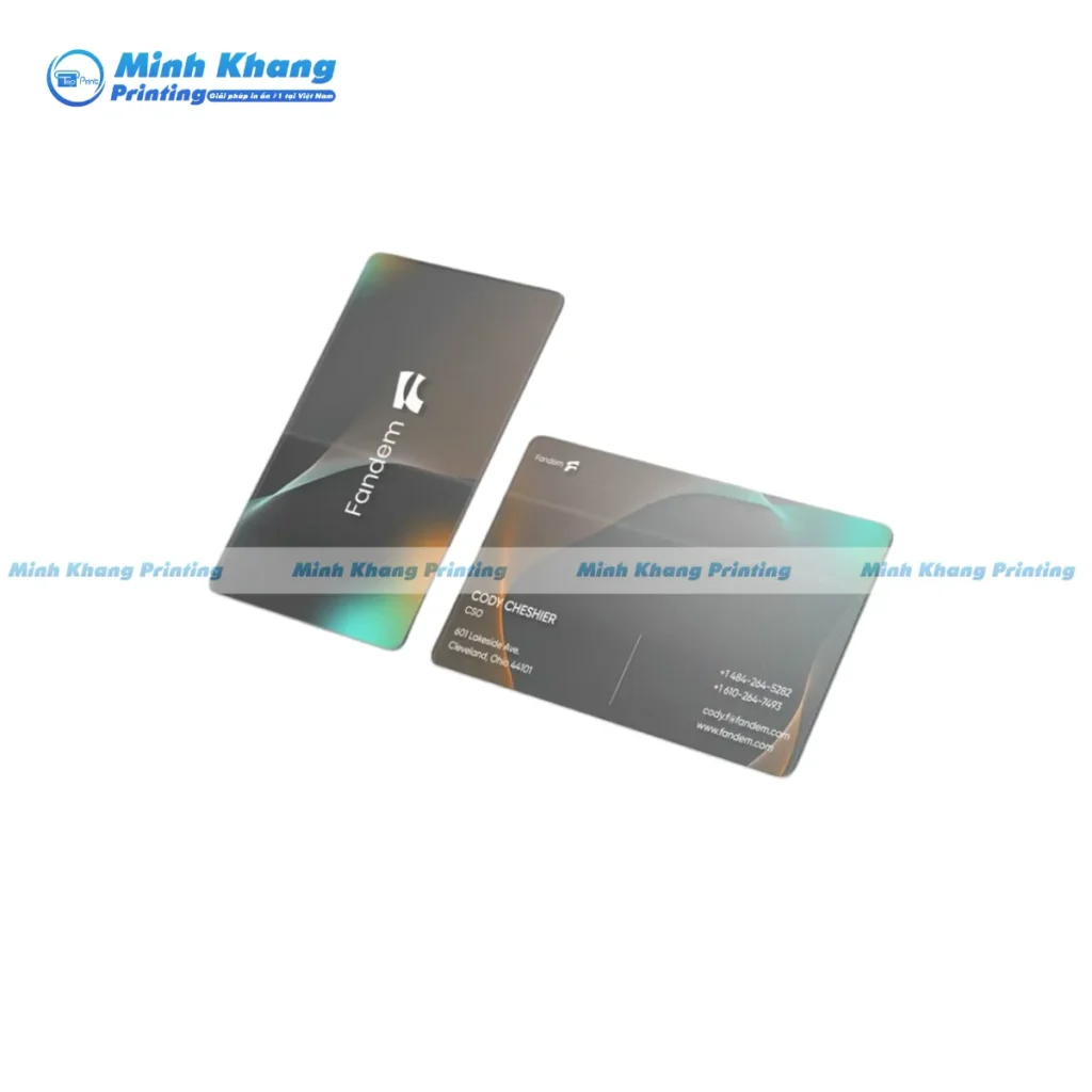 Mẫu card visit nhựa cán 7 màu metalize