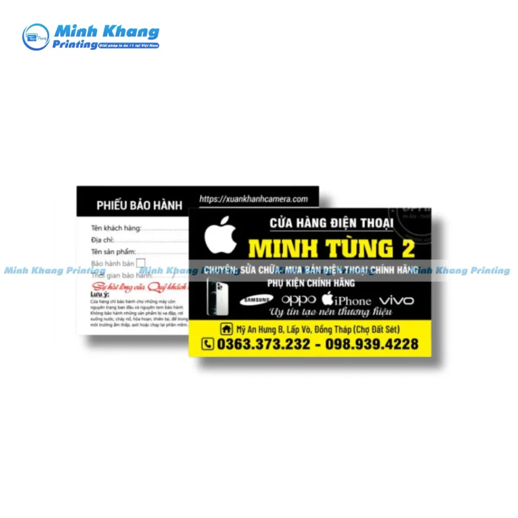 Mẫu card visit cửa hàng điện thoại dành cho dịch vụ sửa chữa – thay thế linh kiện chuyên nghiệp