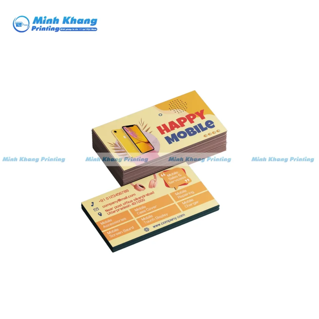 Mẫu card visit cửa hàng điện thoại thiết kế tối giản, nổi bật thông tin liên hệ