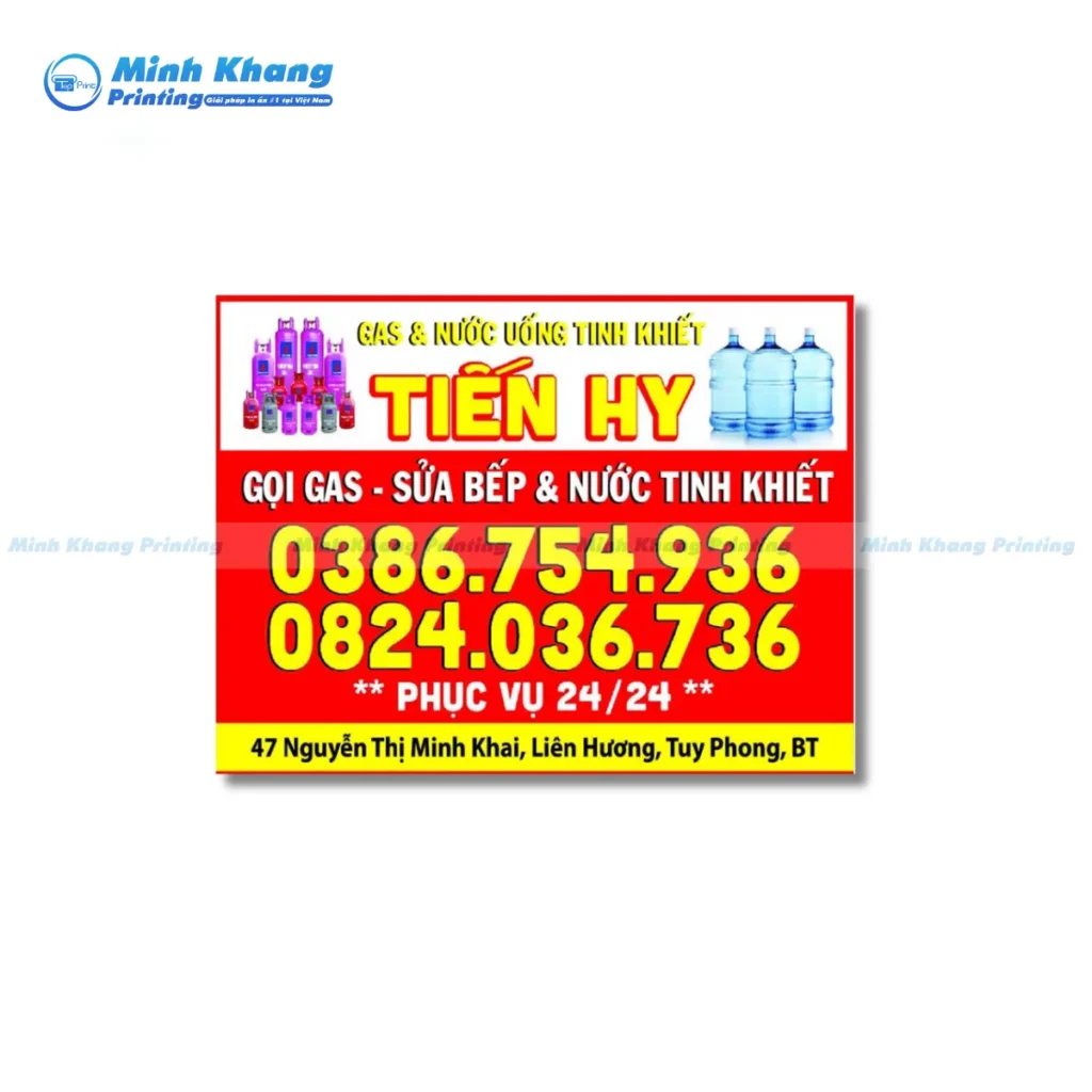 Mẫu card visit gọi gas sửa bếp, nước suối tinh khiết